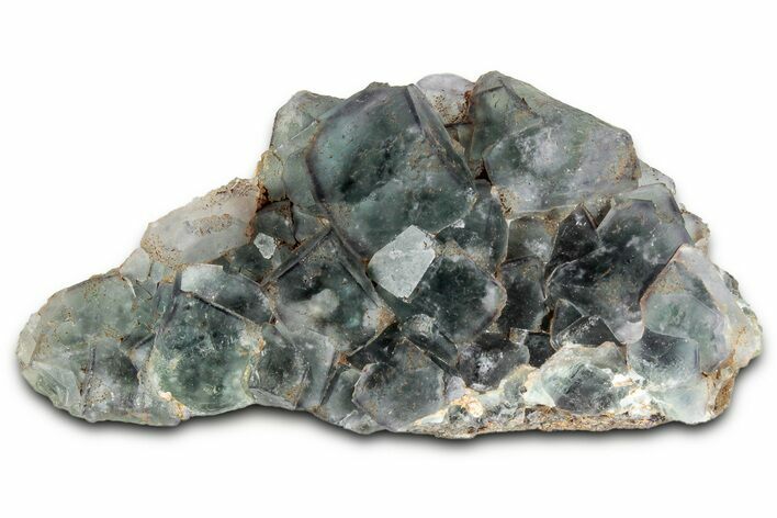 Green Cubic Fluorite Cluster With Purple Phantoms - Okorusu Mine #326546